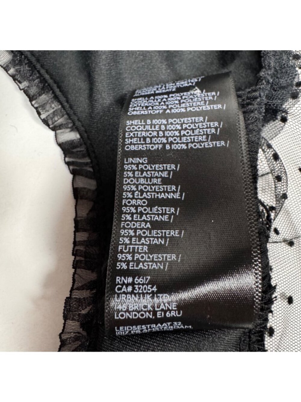 NEW Kimchi Blue Black Lace Asymmetric Babydoll Crop Top Sz S 3D Flower Ethereal - Picture 12 of 15